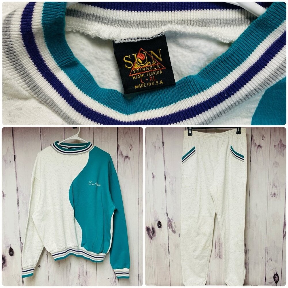 Vintage Las Vegas Size Large / XL Track Suit Sweatshirt Sweatpants Rare!